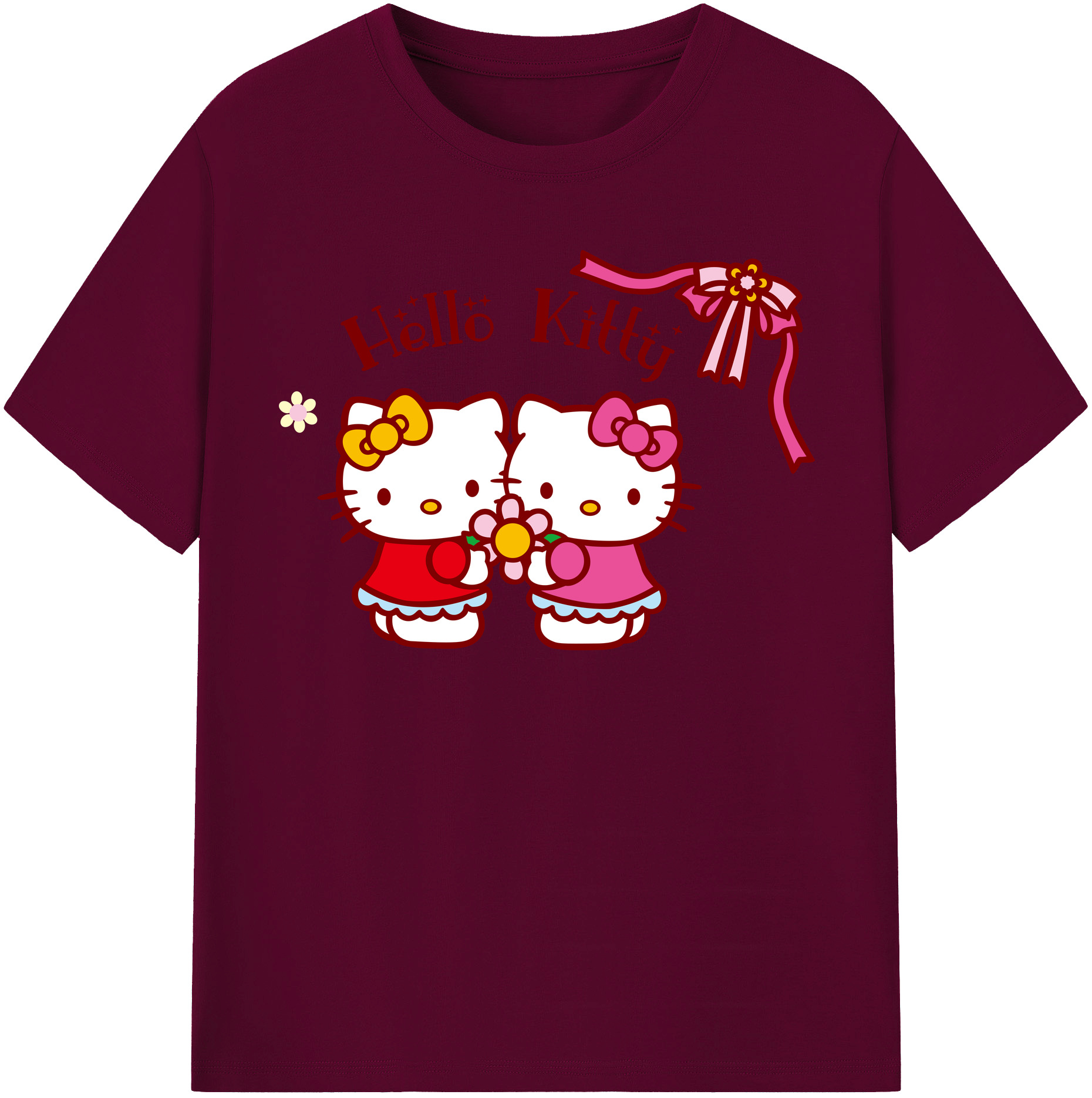（画像用） Hello Kitty ハローキティ レディースカジュアルプリントTシャツ（綿100％）